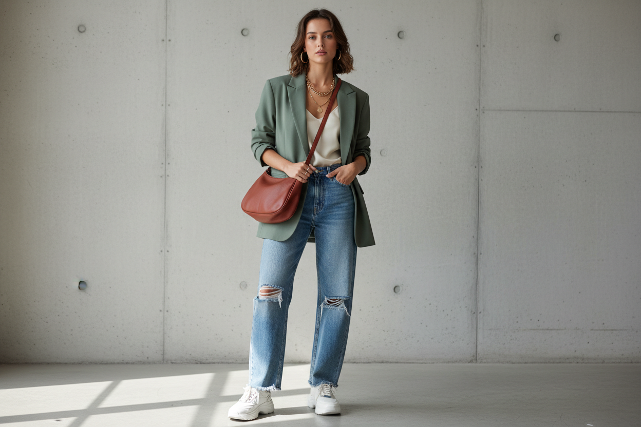 a girl with clothing